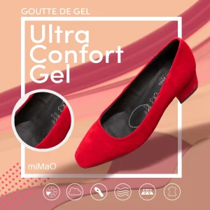 MiMaO ShopOnline URBAN TREND – Chaussure à Bout Carré ROUGE grande surprise 21