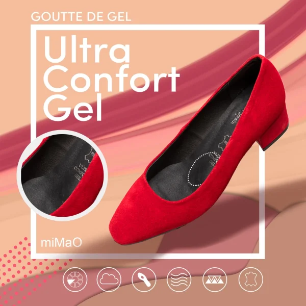 MiMaO ShopOnline URBAN TREND – Chaussure à Bout Carré ROUGE grande surprise 8