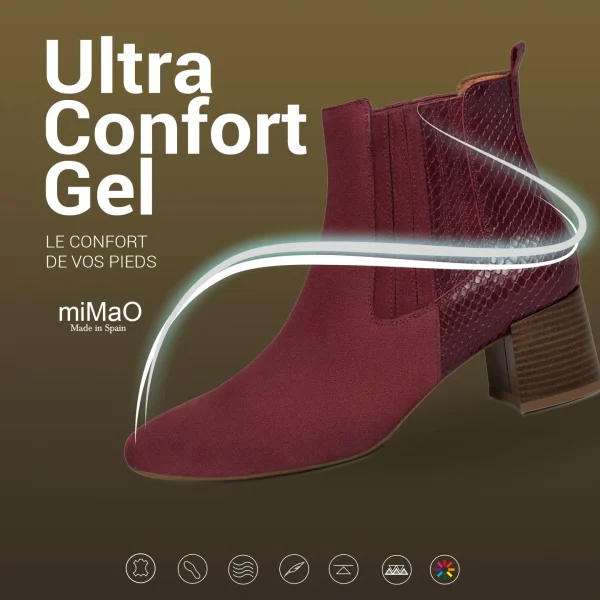 site en ligne MiMaO ShopOnline DUO – Bottines En Cuir TAUPE Avec Imprimé Serpent 8