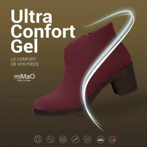 guranteed de qualité MiMaO ShopOnline BASIC – Bottines BORDEAUX Basiques à Talon Large Et Décolleté En V 21