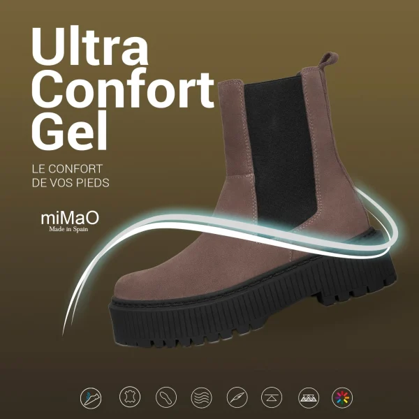 Nouvelle Collection MiMaO ShopOnline GLASGOW – Bottines Hautes TAUPE Avec Plateforme Track 8