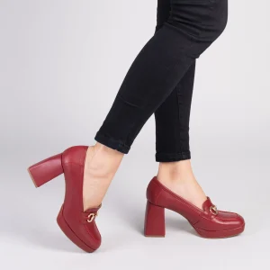 MiMaO ShopOnline ANNETTE – Mocassins Pour Femme à Talon Et Plateforme BORDEAUX soldes luxe 19