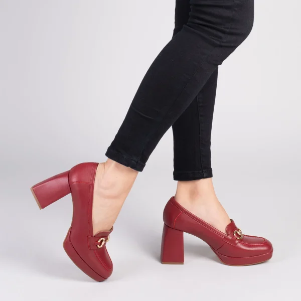 MiMaO ShopOnline ANNETTE – Mocassins Pour Femme à Talon Et Plateforme BORDEAUX soldes luxe 7