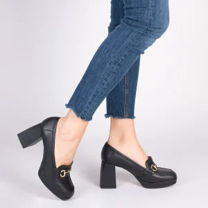 Service Clients Dédié MiMaO ShopOnline ANNETTE – Mocassins Pour Femme à Talon Et Plateforme NOIR 16