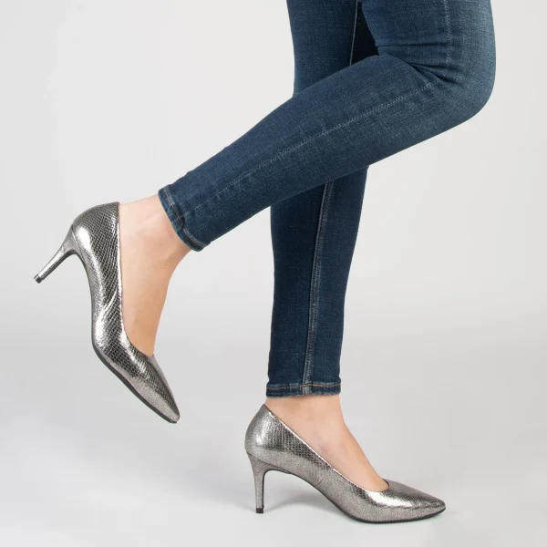 Satisfait ou Remboursé MiMaO ShopOnline STILETTO SAUVAGE – Chaussures Métallisées à Talon Aiguille Imprimé Serpent ARGENTÉ 7