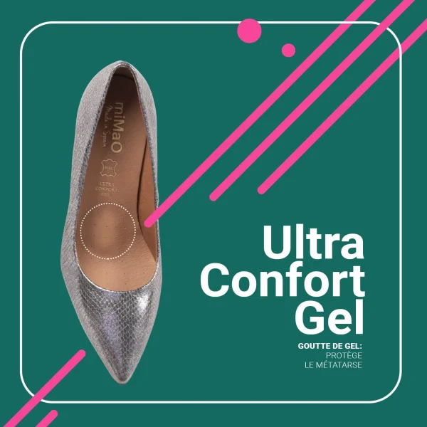 Satisfait ou Remboursé MiMaO ShopOnline STILETTO SAUVAGE – Chaussures Métallisées à Talon Aiguille Imprimé Serpent ARGENTÉ 8