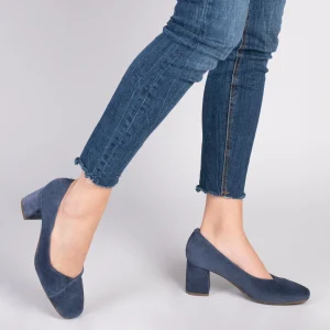 MiMaO ShopOnline EMMA – Chaussures à Talon à Bout Carré BLEU Top ventes 19