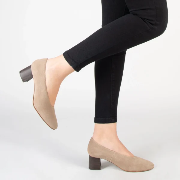 MiMaO ShopOnline URBAN STYLE – Chaussures à Talon Bas En Nubuck TAUPE authentiques 7