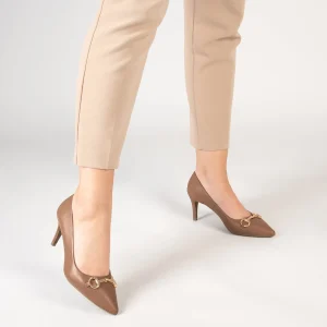 MiMaO ShopOnline ÉLÉGANCE- Stiletto Avec Ornement Métallisé CAMEL magasin en ligne france 19