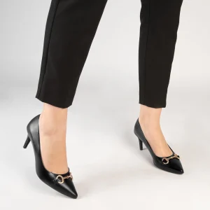 soldes de Noël MiMaO ShopOnline ÉLÉGANCE- Stiletto Avec Ornement Métallisé NOIR 19