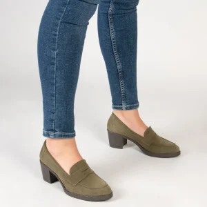 MiMaO ShopOnline MOKKA – Mocassin En Nubuck à Talon VERT dernières 19