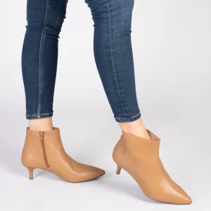 MiMaO ShopOnline OUTFIT – Bottines élégantes à Talon Kitten CAMEL Nappa boutique en france 19