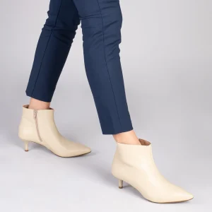 MiMaO ShopOnline OUTFIT – Bottines élégantes à Talon Kitten BEIGE Nappa mode pas cher 19