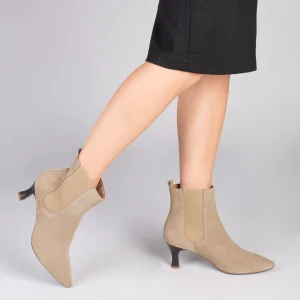 vente pas cher en ligne MiMaO ShopOnline CHIC – Bottines Chelsea à Talon Bobine BEIGE 19