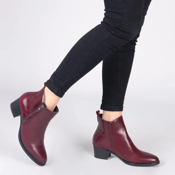 MiMaO ShopOnline CREMALLERA –Bottines Basiques Pour Femme BORDEAUX Retour Gratuit 7