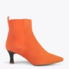 MiMaO ShopOnline CHIC – Bottines Chelsea à Talon Bobine ORANGE belle 25