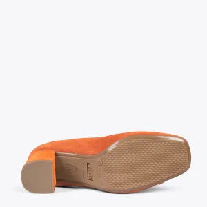 MiMaO ShopOnline EMMA – Chaussures à Talon à Bout Carré ORANGE grande surprise 17