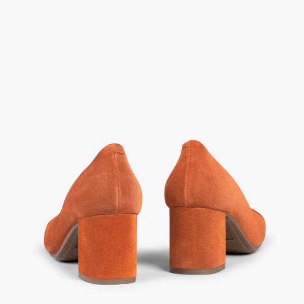 MiMaO ShopOnline EMMA – Chaussures à Talon à Bout Carré ORANGE grande surprise 4