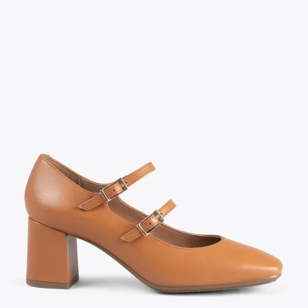 MiMaO ShopOnline FEBRIS – Chaussures En Cuir Nappa Avec Brides CAMEL online boutique 1