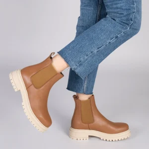 MiMaO ShopOnline LEEDS – Bottines En Cuir Avec Plateforme CAMEL garantis authentique 19