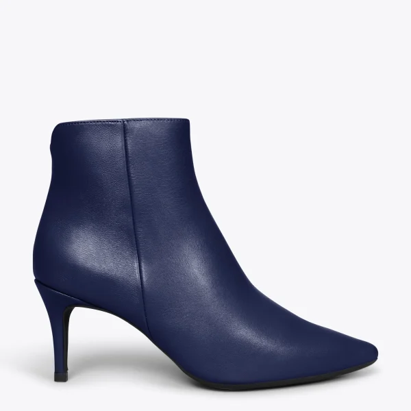 MiMaO ShopOnline OUTFIT Bottines En Cuir à Talon Aiguille BLEU MARINE comparez les prix 1