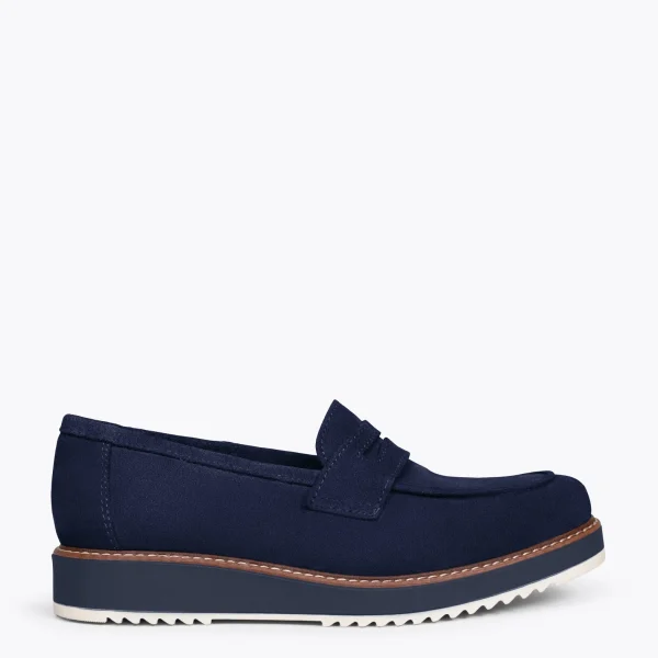 MiMaO ShopOnline CASUAL – Mocassins Pour Femmes Avec Plateforme BLEU MARINE authentiques 1