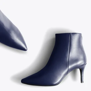 MiMaO ShopOnline OUTFIT Bottines En Cuir à Talon Aiguille BLEU MARINE comparez les prix 10