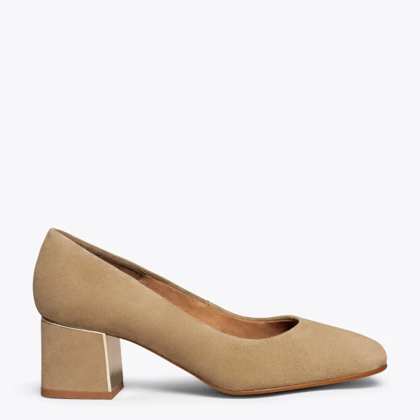 Satisfait ou Remboursé MiMaO ShopOnline FEMME – Escarpins Talon Moyen Et Bout Carré TAUPE 1