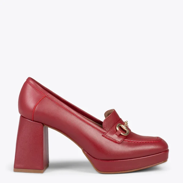 MiMaO ShopOnline ANNETTE – Mocassins Pour Femme à Talon Et Plateforme BORDEAUX soldes luxe 1