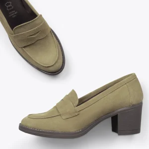 MiMaO ShopOnline MOKKA – Mocassin En Nubuck à Talon VERT dernières 11