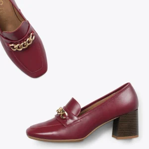 MiMaO ShopOnline CHAIN – Mocassins Avec Talon Et Ornement Doré BORDEAUX Promotio de vente 11