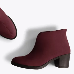 guranteed de qualité MiMaO ShopOnline BASIC – Bottines BORDEAUX Basiques à Talon Large Et Décolleté En V 11