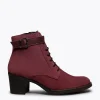 MiMaO ShopOnline TOP – Bottines à Lacets BORDEAUX à Talon REMISE 26