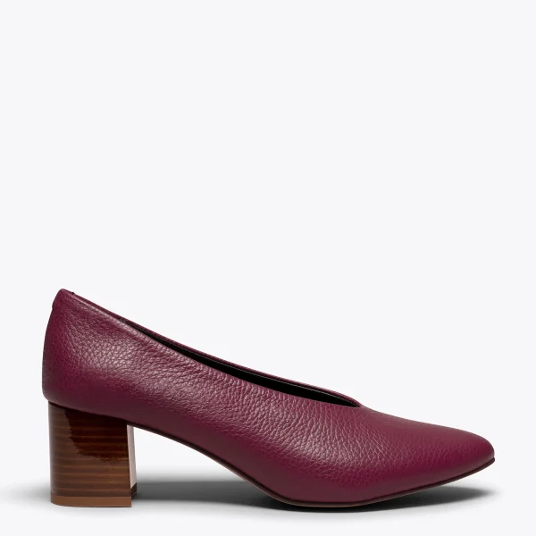 magasin en ligne france MiMaO ShopOnline URBAN STYLE- Chaussures Pour Femme à Talon En Bois BORDEAUX 1