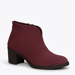 guranteed de qualité MiMaO ShopOnline BASIC – Bottines BORDEAUX Basiques à Talon Large Et Décolleté En V 15