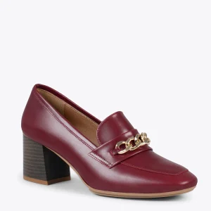 MiMaO ShopOnline CHAIN – Mocassins Avec Talon Et Ornement Doré BORDEAUX Promotio de vente 15