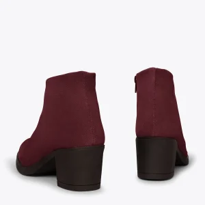 guranteed de qualité MiMaO ShopOnline BASIC – Bottines BORDEAUX Basiques à Talon Large Et Décolleté En V 13