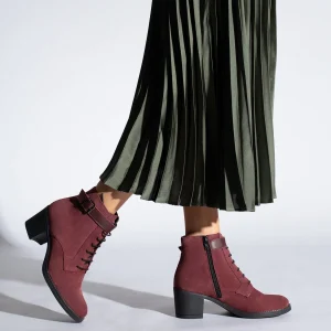 MiMaO ShopOnline TOP – Bottines à Lacets BORDEAUX à Talon REMISE 19