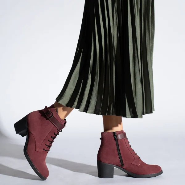 MiMaO ShopOnline TOP – Bottines à Lacets BORDEAUX à Talon REMISE 7