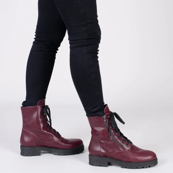 magasin pour MiMaO ShopOnline MILITAIRE – Bottines Militaires Pour Femme BORDEAUX 7