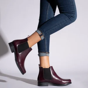 MiMaO ShopOnline CHELSEA – Bottine Chelsea En Cuir BORDEAUX De Qualité 19