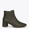 magasin en ligne france MiMaO ShopOnline BOTTIN URBAN – Bottines Chelsea En Cuir à Talon Large VERT 23