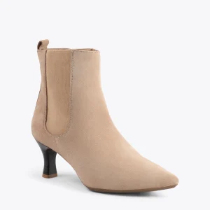 vente pas cher en ligne MiMaO ShopOnline CHIC – Bottines Chelsea à Talon Bobine BEIGE 15