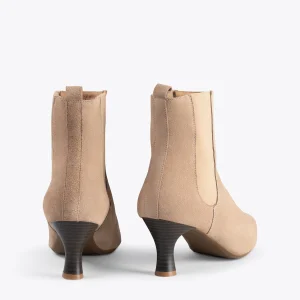 vente pas cher en ligne MiMaO ShopOnline CHIC – Bottines Chelsea à Talon Bobine BEIGE 13