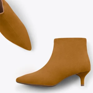 MiMaO ShopOnline OUTFIT – Bottines élégantes à Talon Kitten CAMEL mode 11