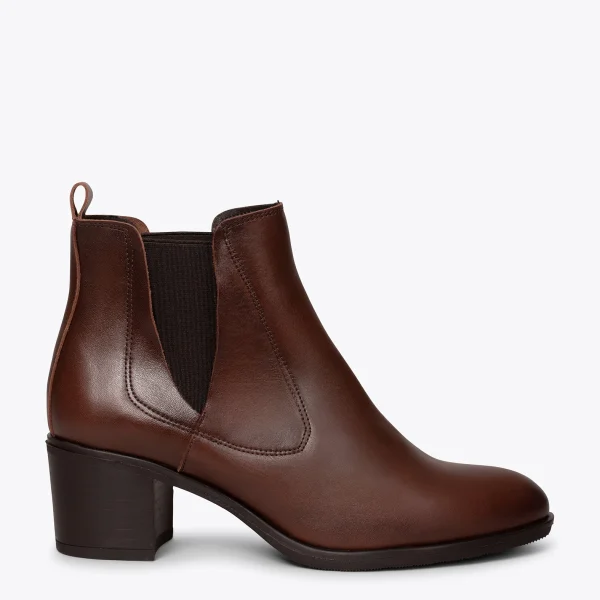 MiMaO ShopOnline LONDON – Bottines MARRON à Talon Style Chelsea pas cher marque 1