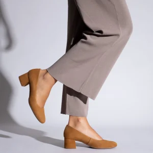 MiMaO ShopOnline URBAN ROND – Chaussure à Talon Bas CAMEL Retour Facile et Gratuit 19