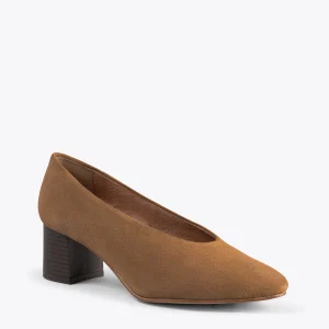 livraison la plus rapide MiMaO ShopOnline URBAN STYLE – Chaussures à Talon Bas En Nubuck CAMEL 15