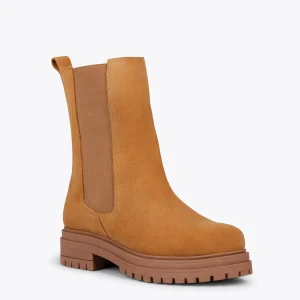 MiMaO ShopOnline CAMBRIDGE – Bottines Chelsea CAMEL à Semelle Track site soldes 15