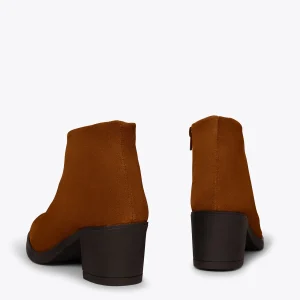 MiMaO ShopOnline BASIC – Bottines CAMEL Basiques à Talon Large Et Décolleté En V magasin 13